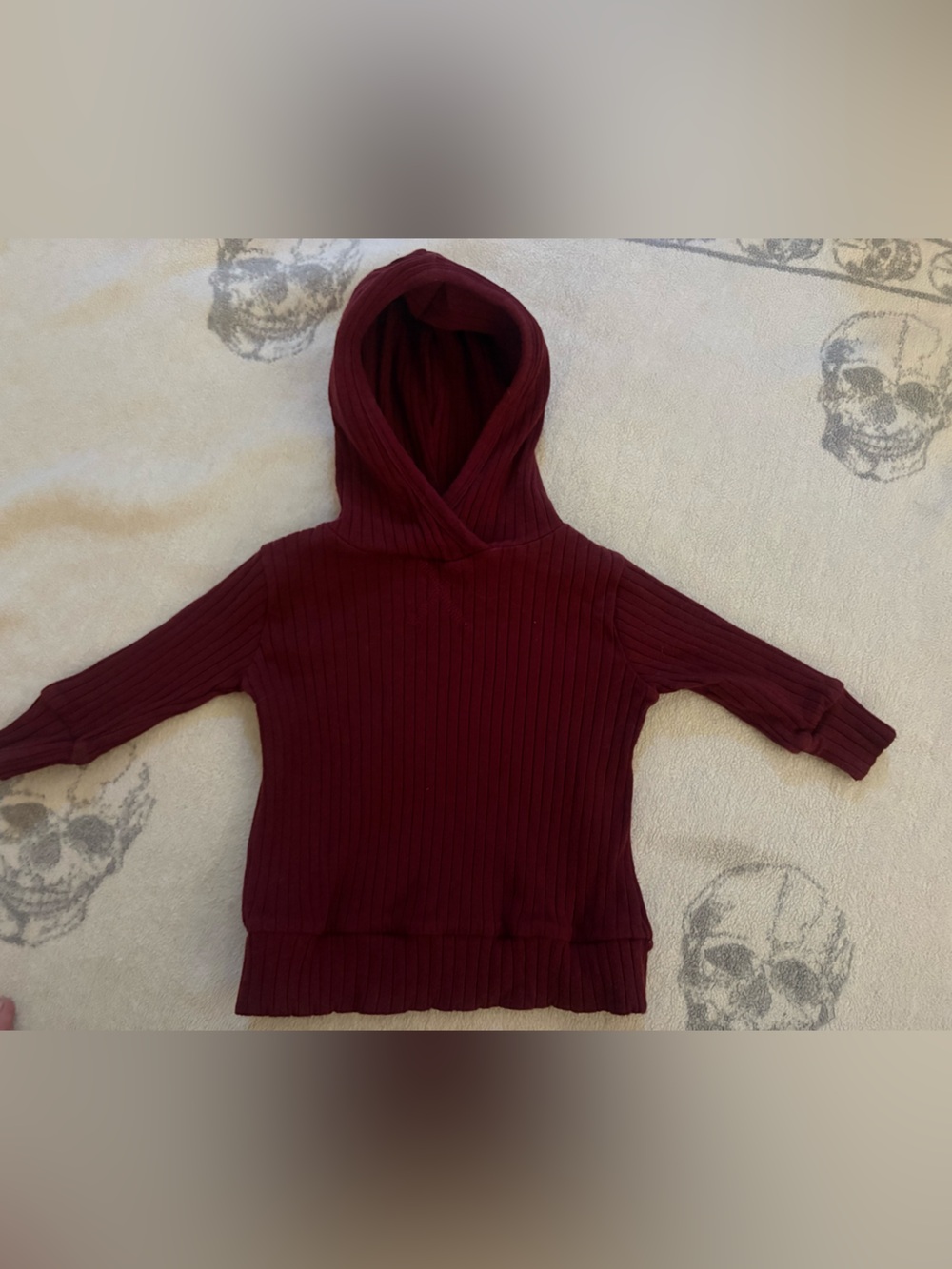 Kate Quinn Hooded Ribbed Sweater - Burgundy 🌵6-12 months